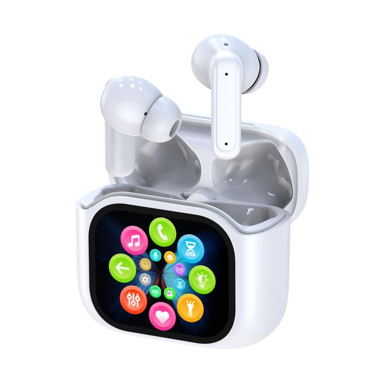 Wireless in-ear Earphone, Smart LCD Touch Screen Earphone, Noise Cancelling Headphone with Built-in Microphone for iPhone, Samsung, Vivo, Xiaomi