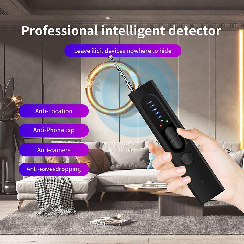 Hidden Spy Detector: 5-Sensitivity, 4 Modes Anti-Spy Camera, GPS, Bug Finder. Wireless Rechargeable for Travel, Home, Car. 30H Battery, Secure Your Privacy. Card Charging Magnetic Security