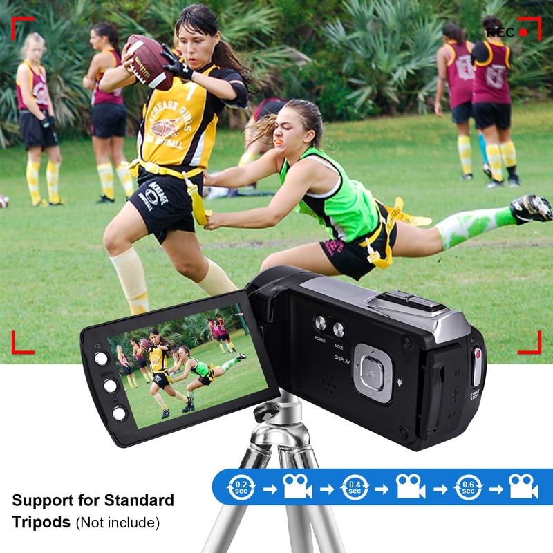 Video Camera Camcorder 2.7K 36MP Video Recorder Vlogging Camera for YouTube TikTok Digital Camera Recorder  Camcorder with 16GB Card,Christmas Stickers,2.8