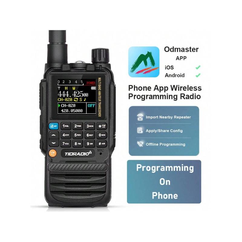 TIDRADIO TD-H3 Ham Radio Multi-Band Two Way Radio With AirBand & TD-771 Long Antenna,USB-C Programming & Charging,2500mAh Battery,One Key Frequency Match,DTMF FM AM NOAA VOX SCAN,Walkie Talkies