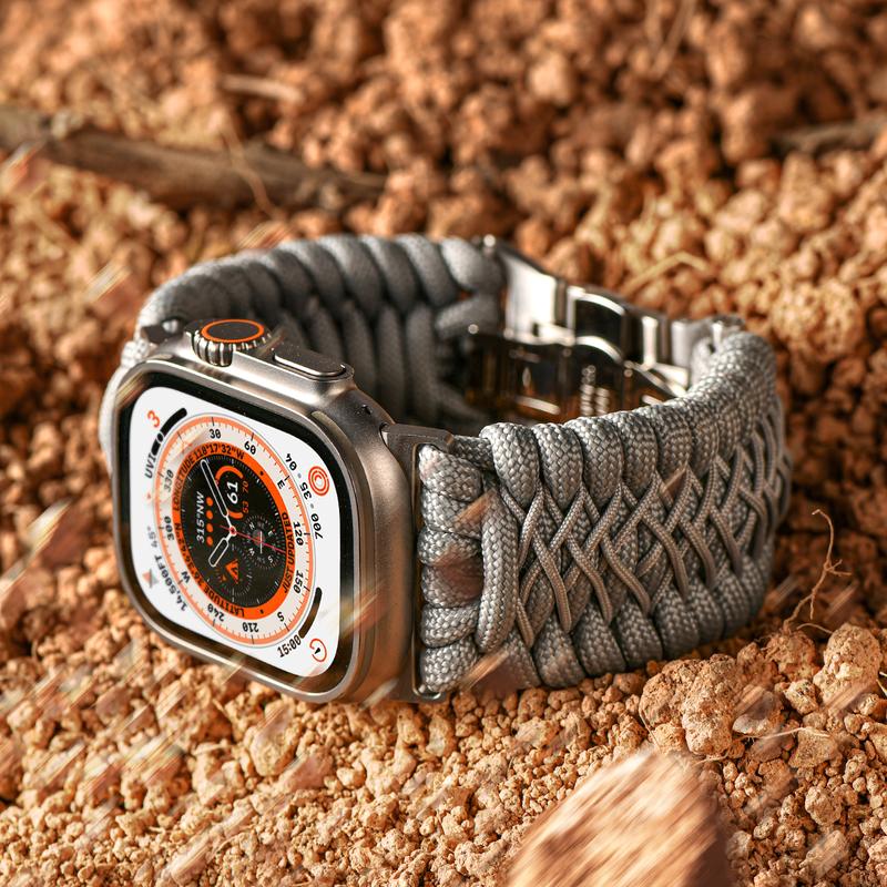 Tefeca Titan Series Paracord Band Compatible With Apple Watch 49mm 45mm 44mm 42mm, Ultra Ultra2 Series 9 8 SE2 7 6 SE 5 4 3 2 1