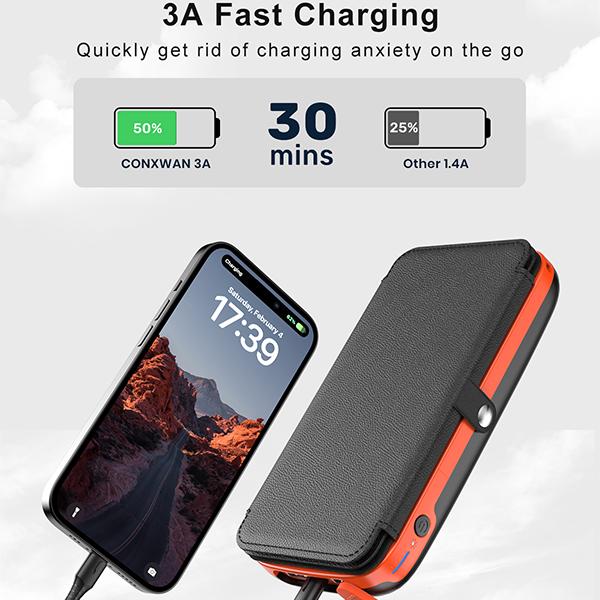 Solar Charger Power Bank, 27000mAh USB C Solar Phone Charger with 3 USB Outputs with 4 Foldable Solar Panels Battery Pack Charger Compatible with Most Smart Phone