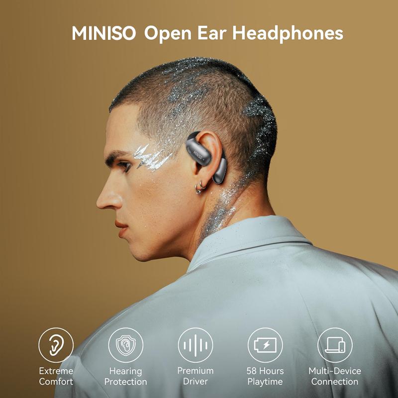 MINISO X28 OWS Translation Open Ear Wireless Bluetooth Earbuds Support 135 Languages Real Time Bluetooth Translation HIFI Sound Quality Sports Headphones IPX5 Waterproof With microphone