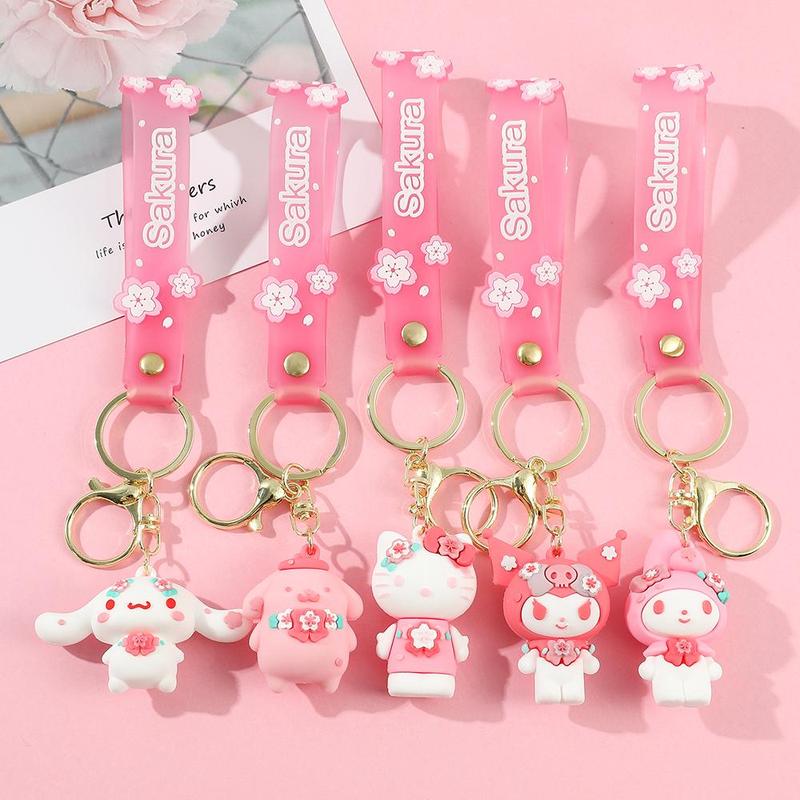 Sanrio Cute Sakura Series Phone Chain, 1 Count Cute Phone Lanyard, Fashion Phone Charm for Women & Girls, Mobile Phone Decoration Accessories