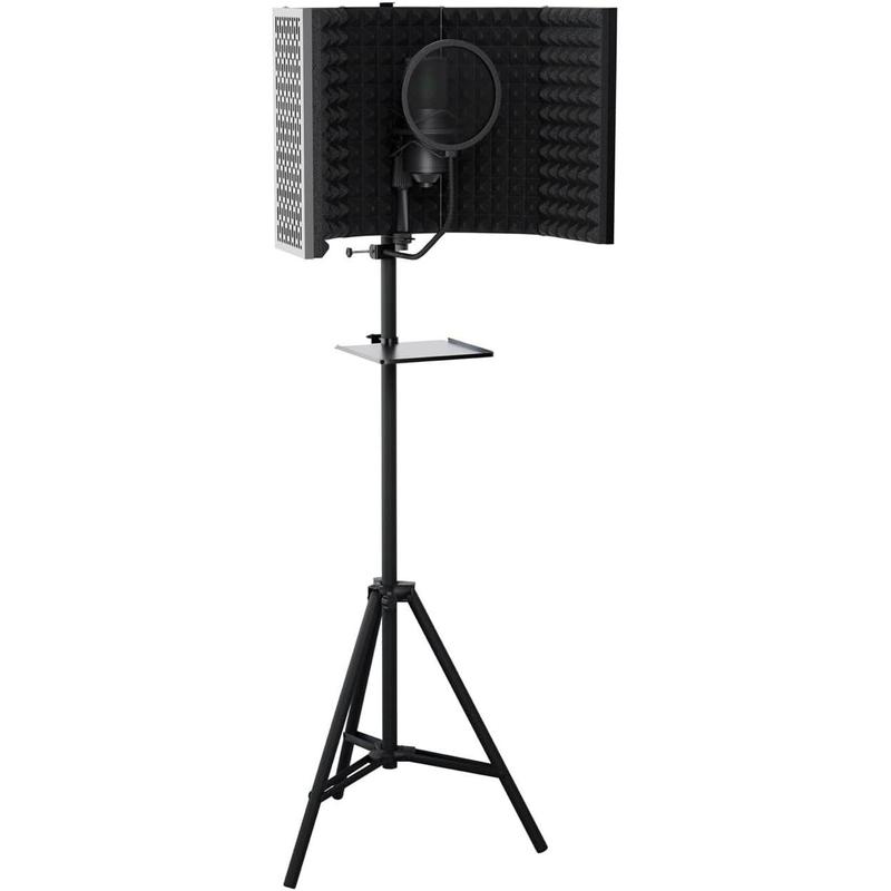 Professional Recording Microphone Isolation Shield - High-Density Acoustic , Adjustable Foldable Design, Portable Sound Absorbing Panel for Studio Recording and Voiceovers