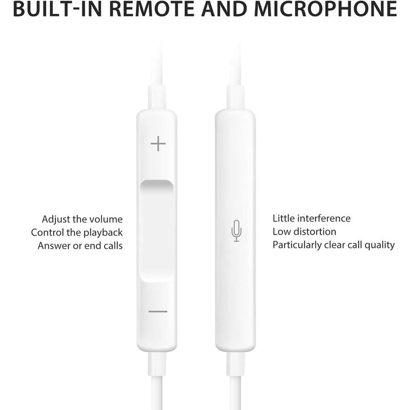 Earbuds, Wired Earphones (Built-in Microphone & Volume Control) Noise Canceling Isolating Headphones for iPhone 14 13 12 11 SE X XR XS 8 7