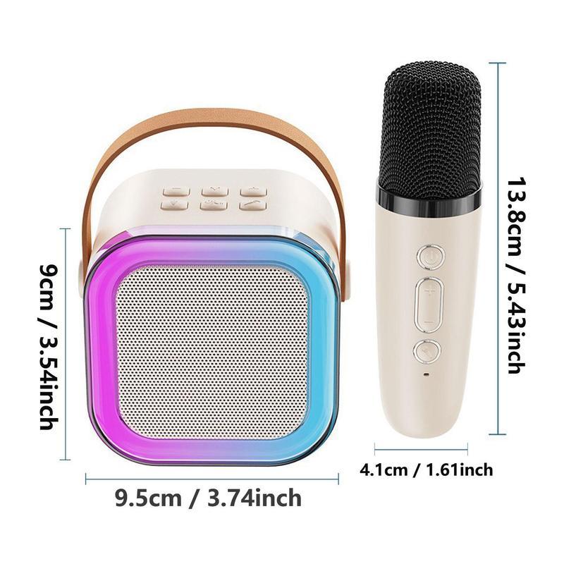 Wireless Portable Karaoke Speaker with Microphone, HIFI Stereo Sound, RGB LED Subwoofer, KTV Machine for Outdoor Travel, Sports, Home Audio, and Room Decor