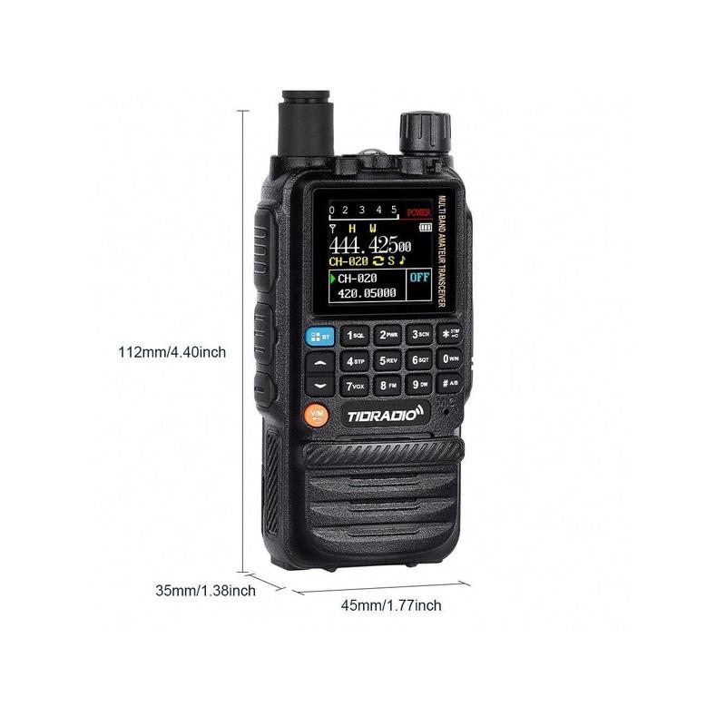 TIDRADIO TD-H3 Ham Radio Multi-Band Two Way Radio With AirBand & TD-771 Long Antenna,USB-C Programming & Charging,2500mAh Battery,One Key Frequency Match,DTMF FM AM NOAA VOX SCAN,Walkie Talkies