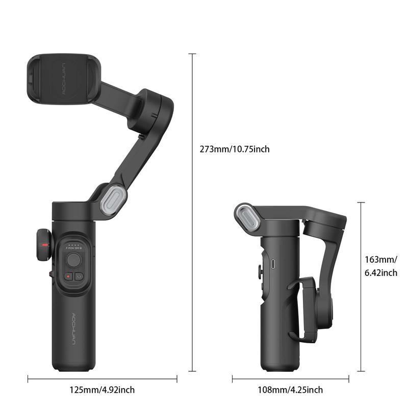 AI Tracking Phone Gimbal Stabilizer, 3-Axis Smartphone Foldable Gimbal for iPhone, Gimbal with Focus Wheel Vlog Stabilizer for iPhone 15 14 Pro Max & Android, Cellphone Accessories Selfie Folding Selfie Folding Selfie Folding