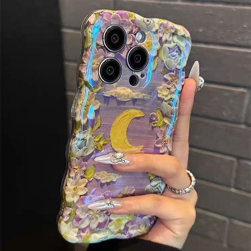 Oil Painting Pattern Phone Case, Decorative Phone Protector Cover, Phone Accessories Compatible with iPhone 11 12 13 14 15 Pro Max iPhone 16 Pro Max Case