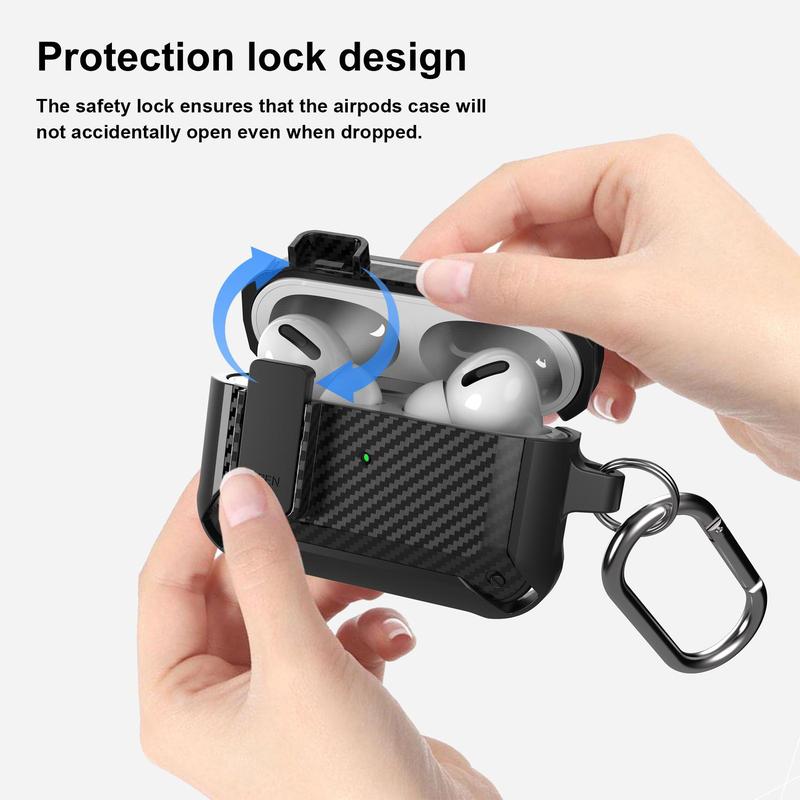 Case for Airpod Pro Case Cover with Lock, Shockproof Cover Case Compatible with Airpods Pro 2nd Generation Case 1st Generation (2023 2022 2019),  Audio & Video Accessories (AirPod Pro Not Included)