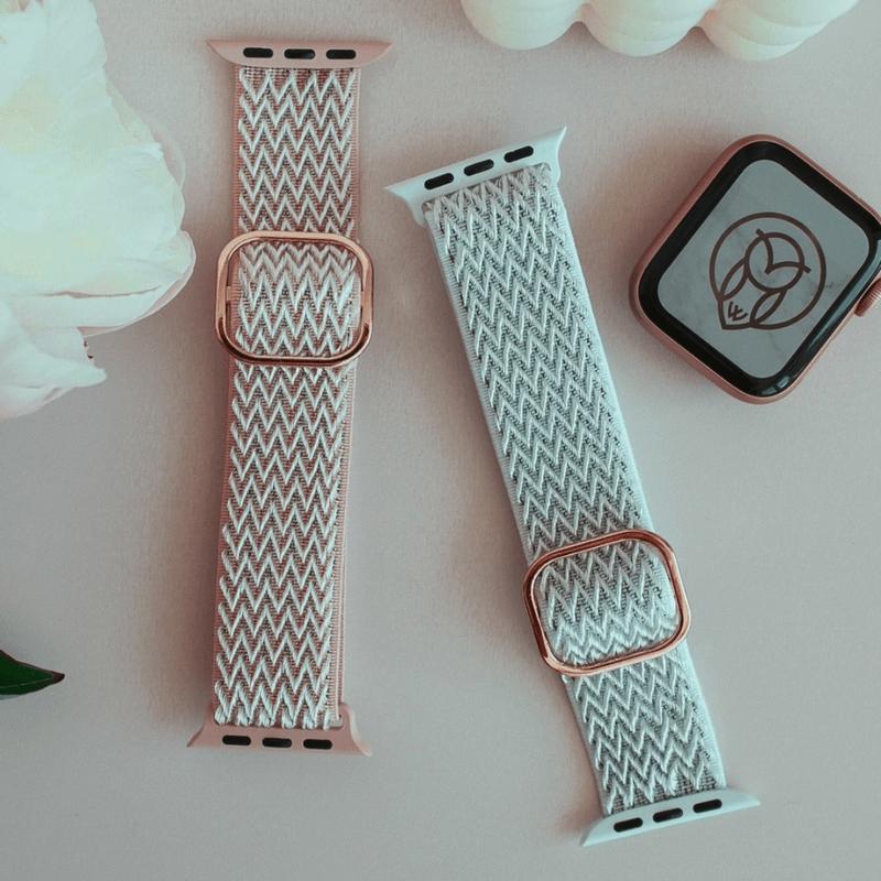 Nylon Loop Band for Apple Watch - Premium Stretchy Woven Nylon - Adjustable, Breathable, Lightweight