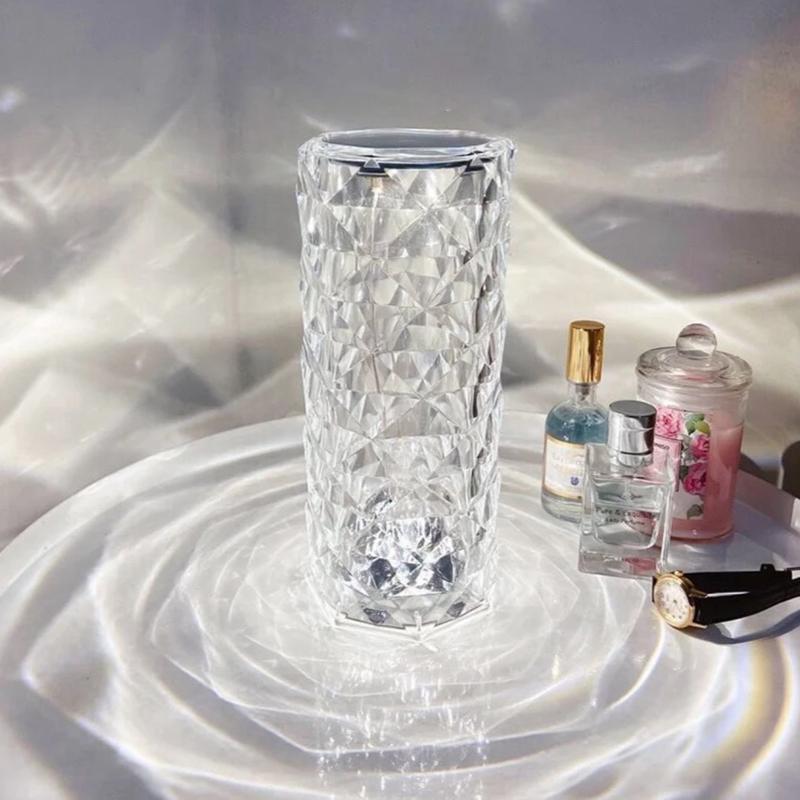 Touch Crystal Table Lamp Desk Indoor Lighting Luxury Rose Sensor Rechargeable Usb Rgb Decoration Home Decor Led Room Night Light