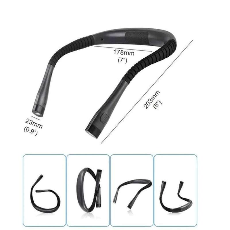 LED Reading Book Light w Clip Flexible USB Rechargeable Bed Travel Desk Laptop Mobile Rubber