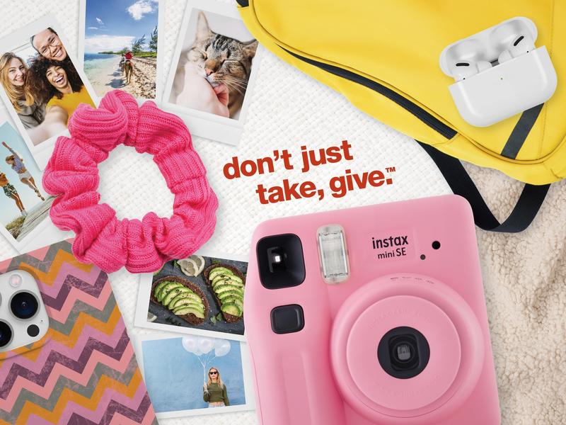 instax Mini SE Instant Camera with Bonus 10 pack Mini Film, Pink