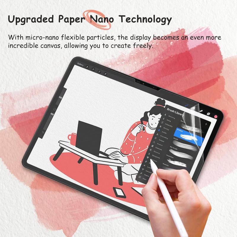 2 Pack  Paper Nano Screen Protector Compatible with iPad Pro 11 Inch 2024 (M4), Matte PET Film for Paper Art Writing, Nib Friendly, Anti-Glare, Easy Installation, Nano-Texture