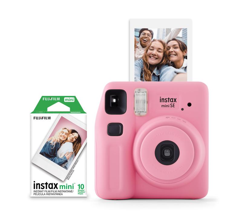 instax Mini SE Instant Camera with Bonus 10 pack Mini Film, Pink