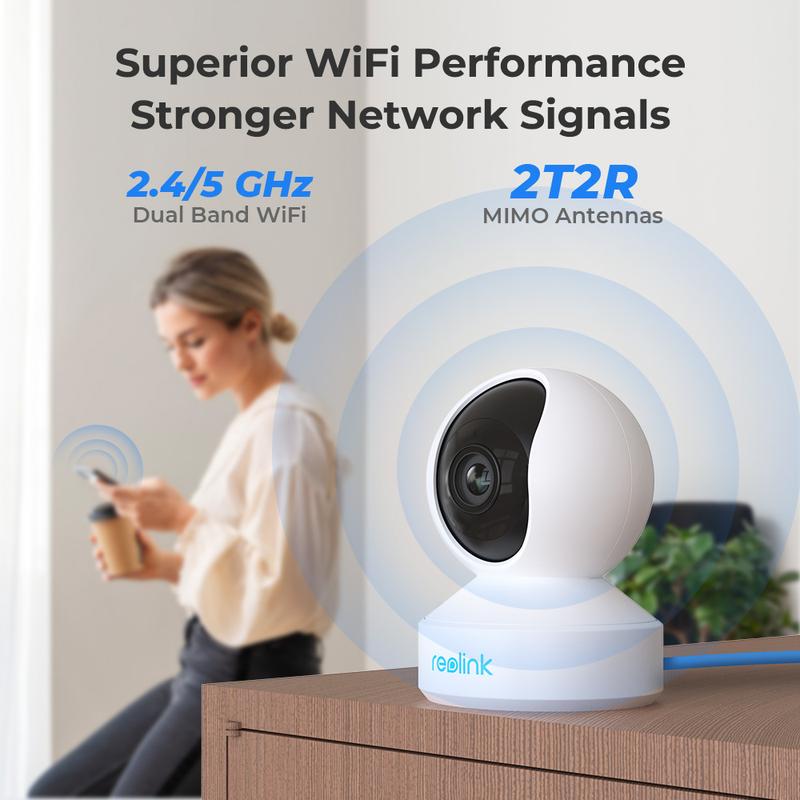 Reolink E1 Zoom 5MP Smart PTZ WiFi Indoor Security Camera, Person Pet Detection & Auto Tracking, Two-Way Audio