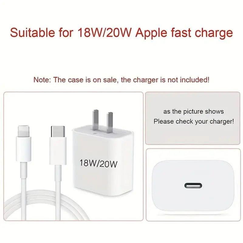 Butterfly Pattern Charger Cable Protector, Transparent 20W Charger Protective Cover Set, Anti-fall Charger Head & Charging Cable Protective Cover