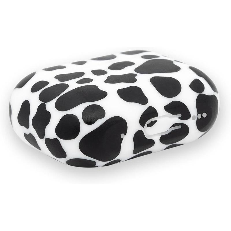 Cute Airpods Pro Case, Cow Print Airpods Pro 2 Case, Funny Cartoon  Shockproof Soft   Case Cover  with Carabiner for  Girls Boys Women