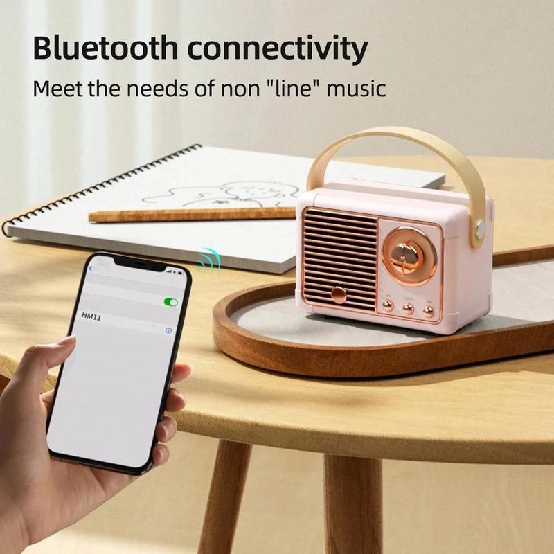 Retro Radio Design Mini Speaker, Portable Wireless BT Speaker with Professional Speaker Jack, Hands-free Mini Subwoofer for Home, Room Decor