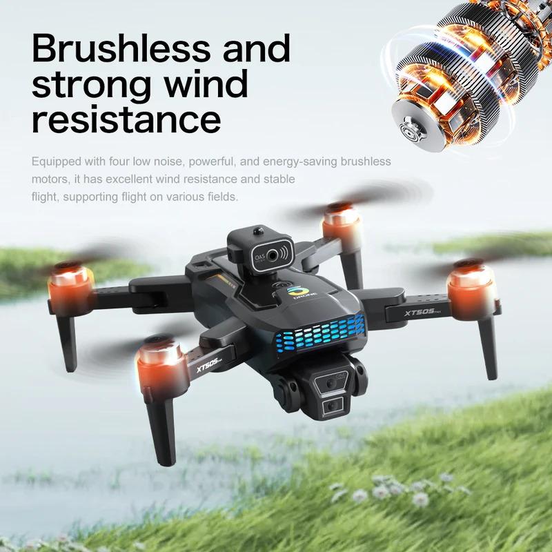 Xt505 RC drone 8K HD Dual Camera GPS 5G WiFi 360 ° obstacle avoid motor optical flow foldable quadcopter toys gifts