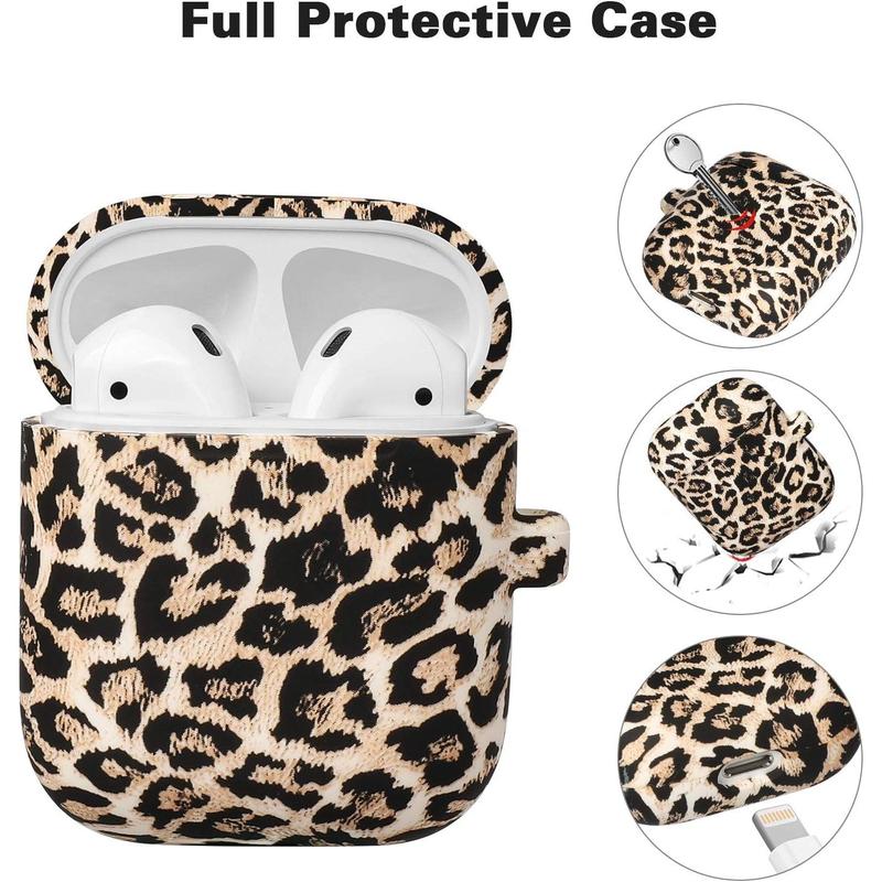 Compatible with AirPods Case Soft  Protective Case Cover Cute for AirPods 2 &1 for Women with Keychain