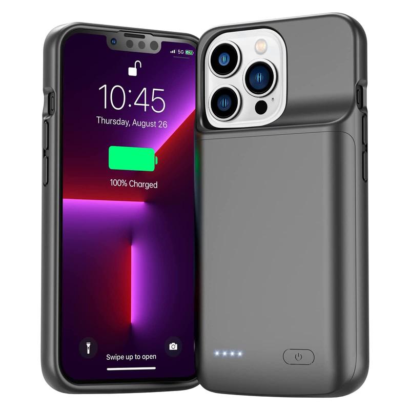 Portable Power Bank with LED Power Indicator, 6800mAh Slim Portable Protective Charging Case, Rechargeable Battery Charger Case Compatible with iPhone 14 Pro