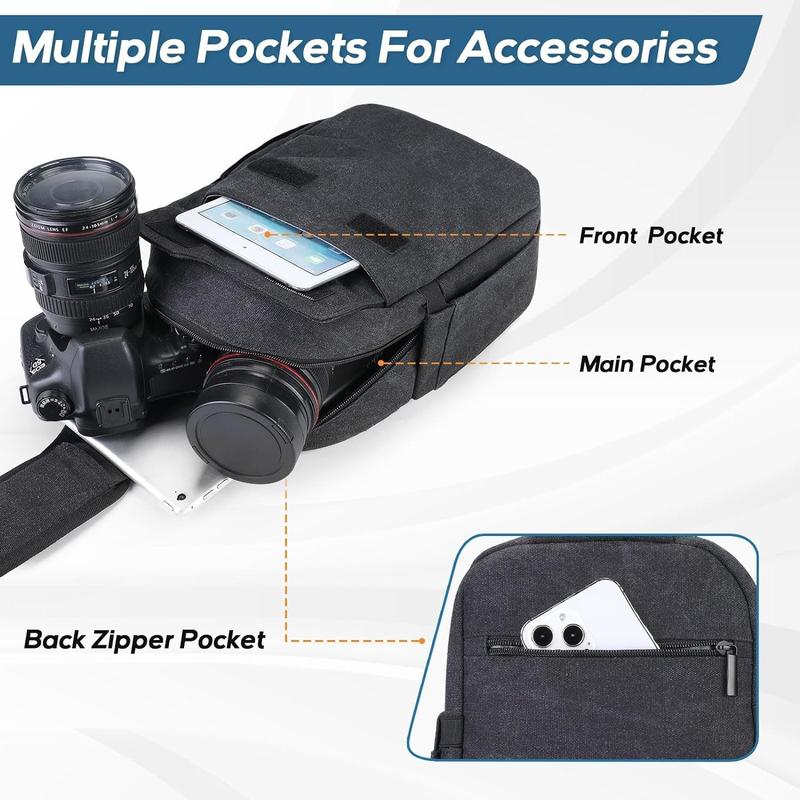 G-raphy Camera Sling Bag Camera Bags for Photographers Compact Camera Backpack DSLR Backpack Shockproof with Tripod Holder Raincover Women Men