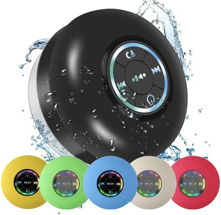 Mini Bluetooth Shower Speakers, Wireless Speaker with Suction Cup, lP67 Waterproof Speaker with LED Light, Pairs Easily to Phones, Tablets, Computer,for Parties, Bathroom, Travel, Home And Outdoors,Halloween Thanksgiving Christmas New Year Gifts