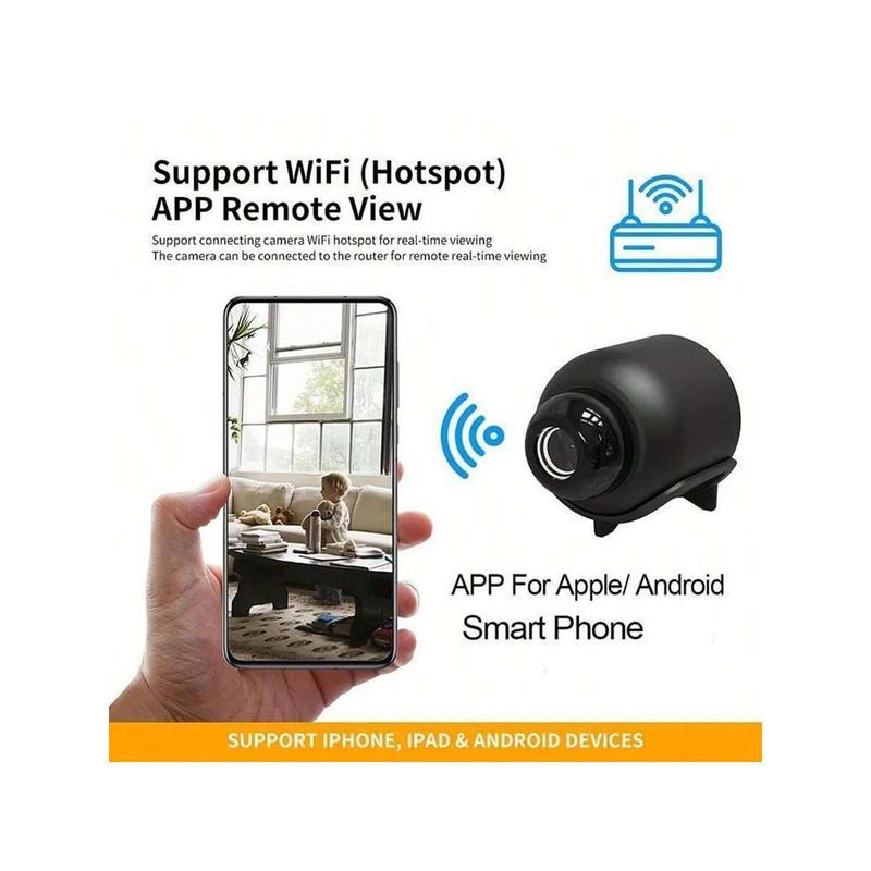 Tech Nova     2 Wireless WiFi Mini Cameras, HD Nanny Cam With Night Vision, Remote Viewing, Portable Hidden Security Camera With WiFi Connection