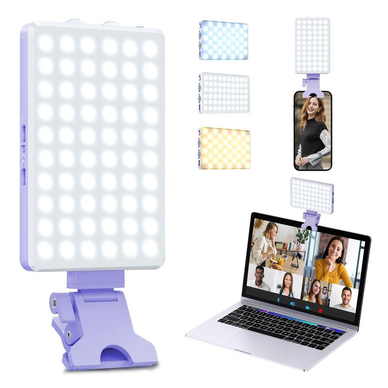 Portable LED Smartphone Fill Light, 1 Set Rechargeable LED Selfie Light with Front Clip, LED Video Light with 3 Light Modes, LED Light, Professional Camera Accessories, Cellphone Accessories, Selfie Lamp