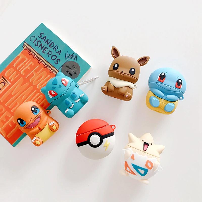 Pokemon Airpods Cover Case Bulbasaur Eevee Squirtle Togepi Kawaii 1 2 3 Pro Cute Anime Periphery Bluetooth Headset Lovely Gift