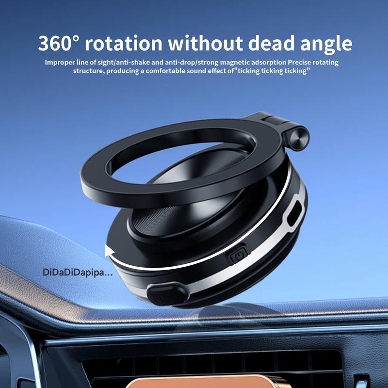 Magnetic Electric Vacuum Phone Holder for Car,Cell Phone Car Mount Holder,Strong Suction for Car Kitchen Mirro Gym Bath Shower & All Smooth Surface, Portable&Easy to use