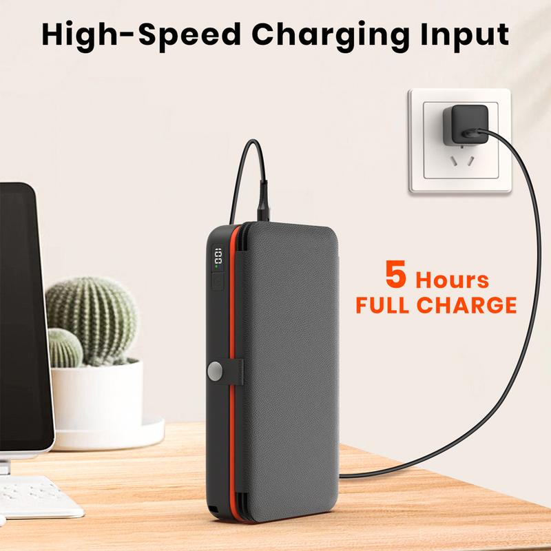 Christmas Gifts - Solar Charger Power Bank, 27000mAh Wireless Portable Charger with 4 Solar Panels, 22.5W Fast Charging Battery Pack USB-C in Output PD+QC3.0 Portable Power Bank for All Cell Phones, Best Gifts for Christmas