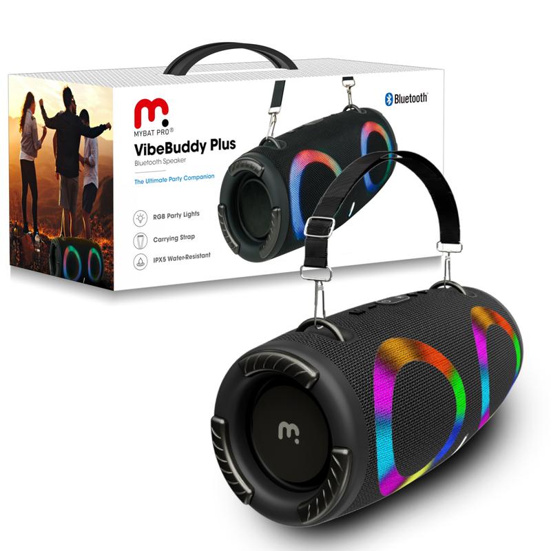 MyBat Pro Vibebuddy Plus Bluetooth Speaker - Black Audio Colorful