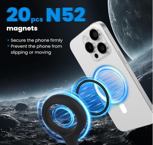 [Fall Deals] Magnetic Neck Phone Holder, 2024 New Longer Neck Phone  for Recording, Neck Phone Holder POV Vlog, Tripod and Selfie Holder for iPhone 15