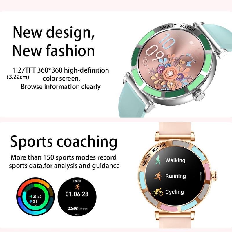 NEW Fashionable And Elegant Smart Sports Watch, Wireless Calling, Message Reminder, Supports Multiple Languages, Girls’ Gift Devices Wearable Smart watch