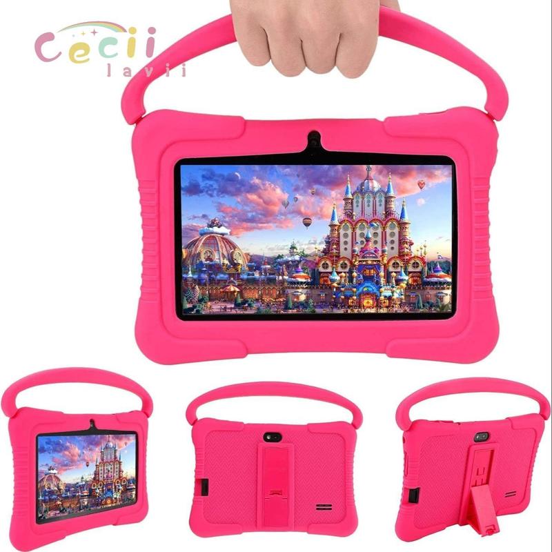 Ceciilavii 7 Inch Android Tablet, Portable Study Pad Tablet, 4G+32G Android Tablet, Eye Protect HD Screen Tablet with 2 Camera for Boys and Girls