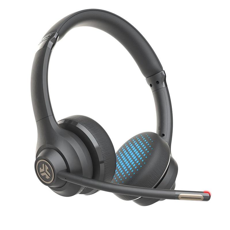 JLab Go Work Gen 2 Wireless Headset, Boom Mic, 55+ Playtime, Bluetooth Headset, Connect to Laptop, PC, Mac, Android, iPhone, USB-C Dongle Charging