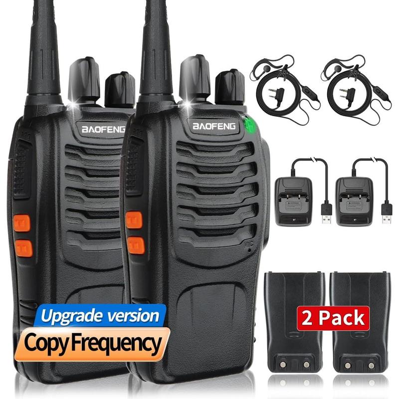 Baofeng walkie-talkie adult long distance walkie-talkie with headset microphone rechargeable two-way radio copy frequency handheld two-way radio transceiver walkie-talkie with USB base charger suitable for camping waterproof