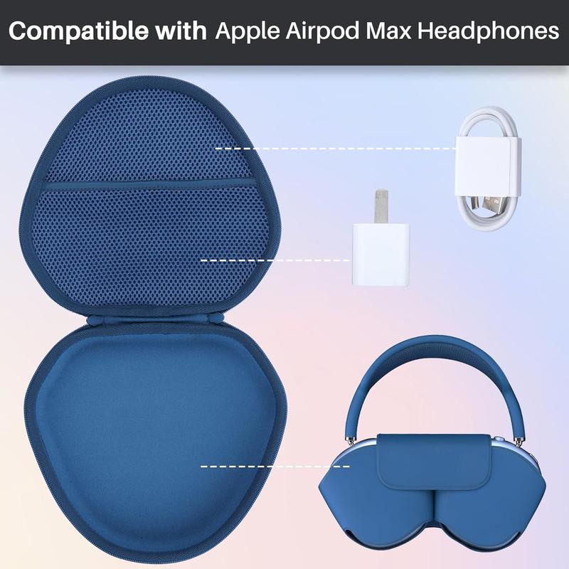 Hard Case Compatible with  AirPods Max  Over-Ear Headphones (Blue Case)