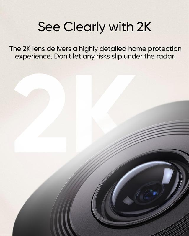 eufy Security Indoor Cam C220 | 2K Resolution Smart Security Camera with 360° coverage, Human Motion Detection, AI Tracking, Compatible with Alexa and Google Assistant, Night Vision