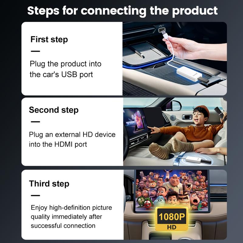 TV Game HDMI Multimedia adapter fit for wired CarPlay, making long trips more enjoyable with entertainment. Plug car Screen hdmi Stick