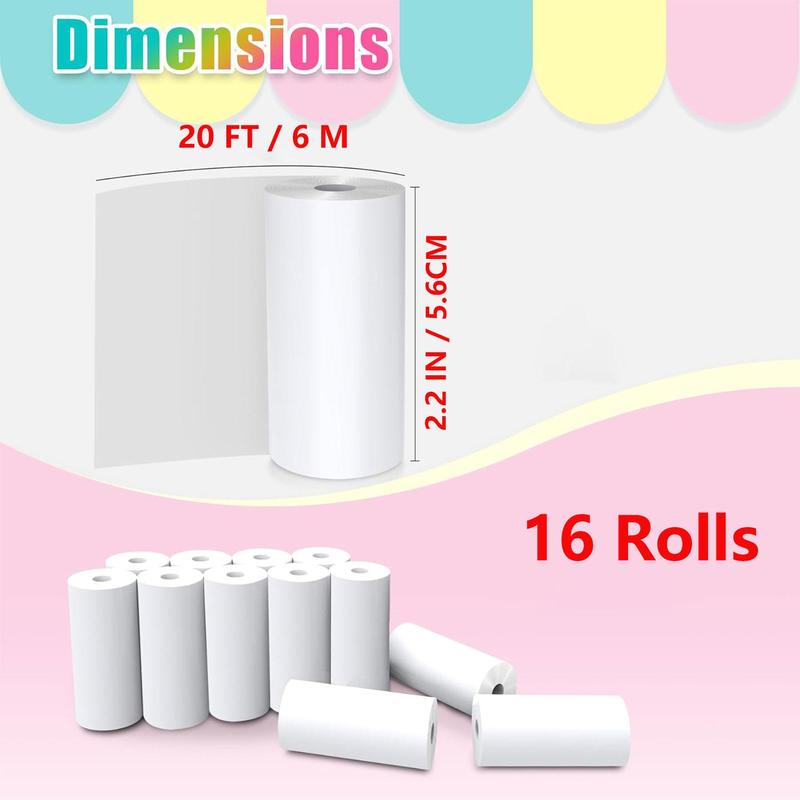 Refill Print Paper for Instant Print Camera , 16 Rolls Thermal Print Paper for Most Instant Camera, Birthday Gift for Boys and Girls