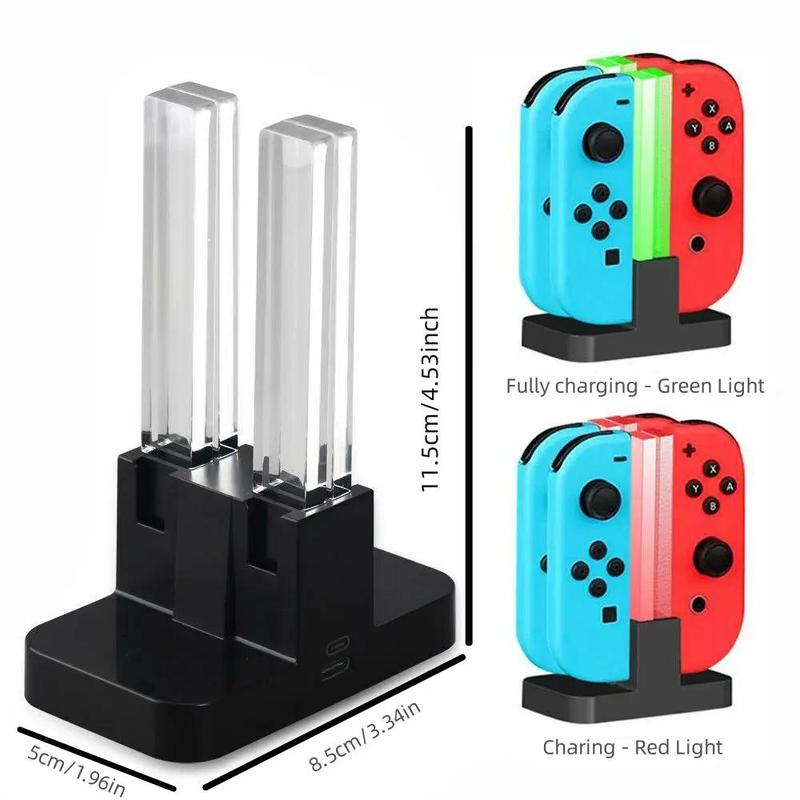 Game Console Controller Charger For Switch & OLED Model, 1 Box Charging Station For Pro Controller With LED Charger Indicator & Type C Charging Cable, Controller Accessories, Gaming Room Gadgets