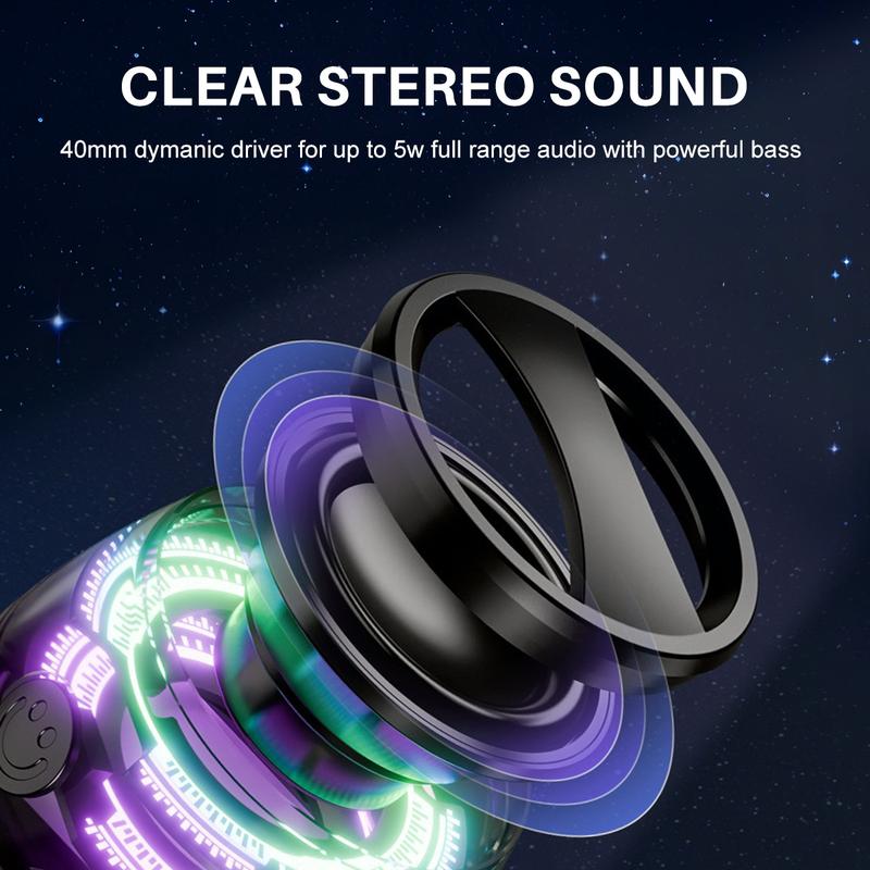 Portable Magnetic Wireless Speaker , Premium Sound Quality , Mini LED Shower Speaker , 10-Hour Playtime , TWS Stereo Sync , Perfect for Outdoor Cycling & Gaming , Ideal Gift for Students