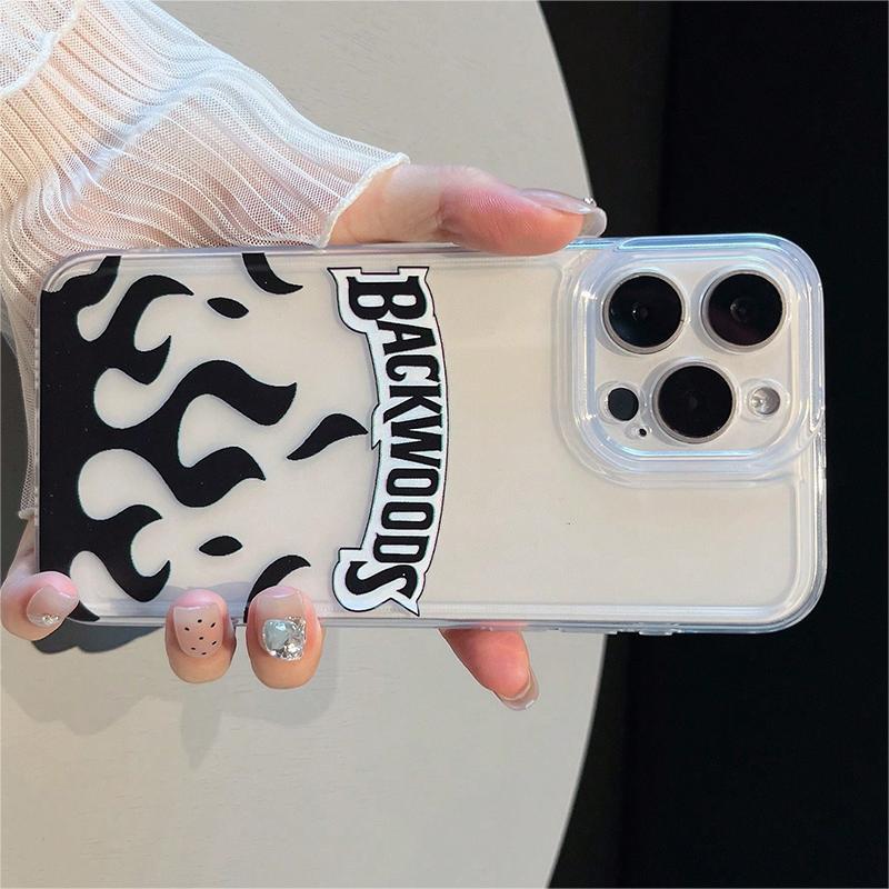 Fashion Fire Pattern Phone Case, Anti-drop Shockproof Phone Protective Cover, Phone Accessory Compatible with iPhone