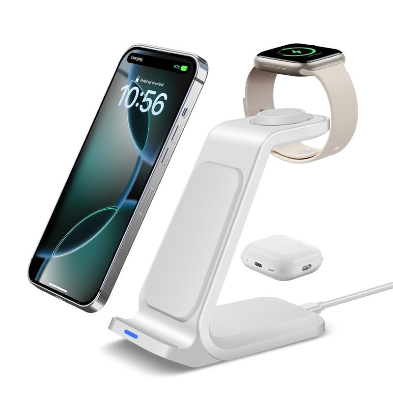 3 in 1 Charging Station, Wireless Charging Stand, Multifunctional Fast Charging Station For iPhone 16 15 14 13 12 11 Pro Max & Apple Watch & AirPods, Portable Charging Station