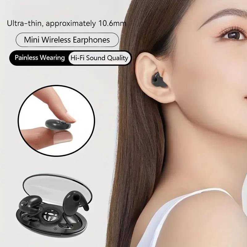 Wireless Ultra-thin Earphone, In-ear Design Noise Cancelling Headphones for Phone PC, Bluetooth-compatible Long Standby Sports Earbuds Headset for Android & iOS